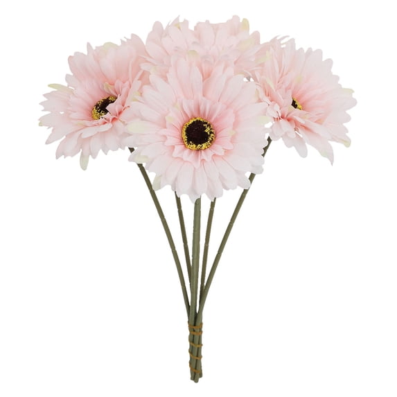 A Bunch of Six Gerberas Clearance! Artificial Gerbera Bouquet Wedding Handheld Flower Home & Hotel Decor Rustic Country Style Flower Arrangement,Fake Gerbera Flower Bundles Faux Daisy Floral,Pink