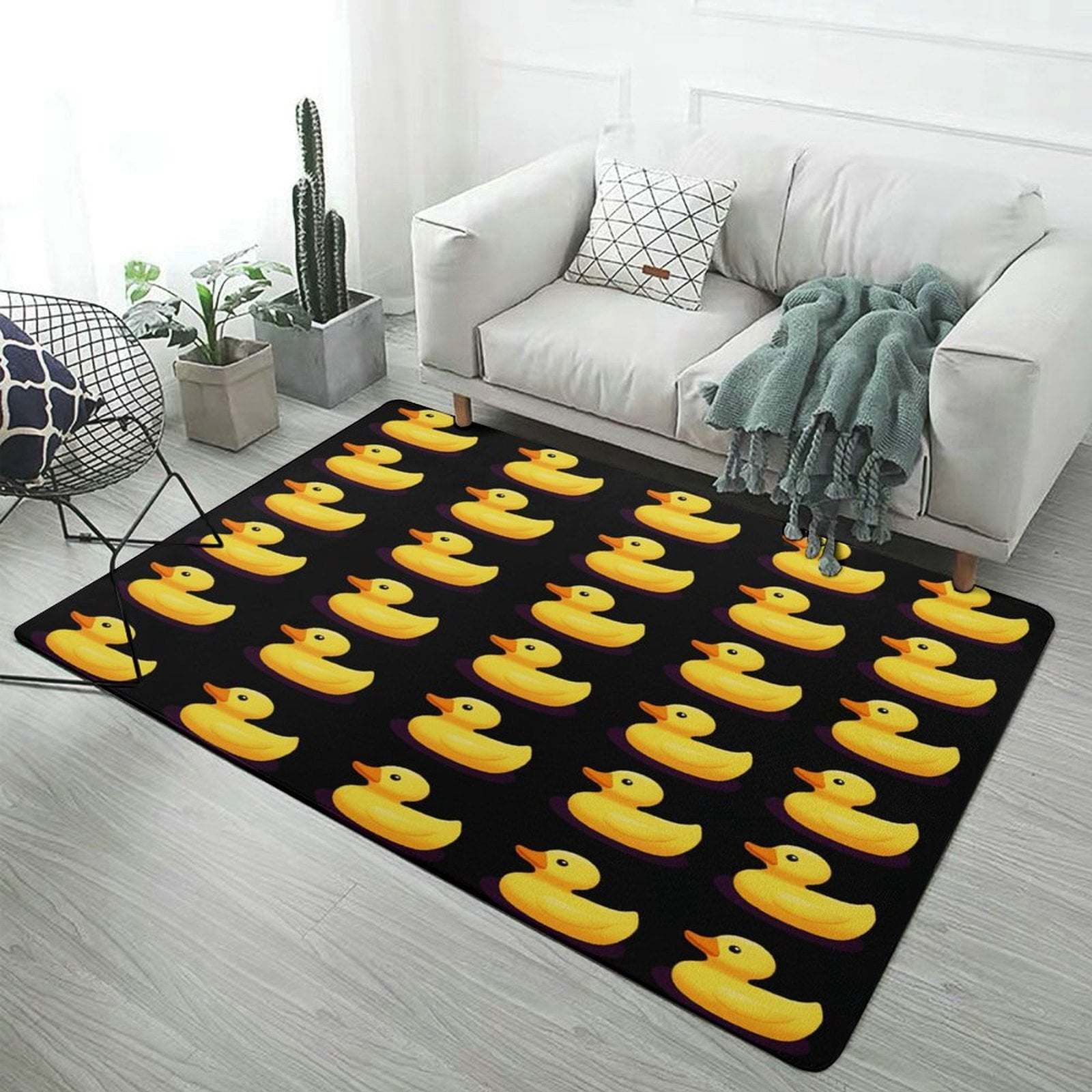 Pink Duck Rug Bunch of Rubber Ducks Carpet Soft Comfy Rug for Home Living Room ...