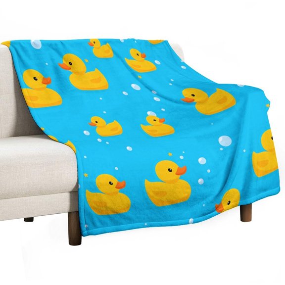 Bunch of Rubber Ducks Flannel Blanket Blanket for Couch Sofa Lightweight Bed, Super Soft Cozy Print Warm Blanket