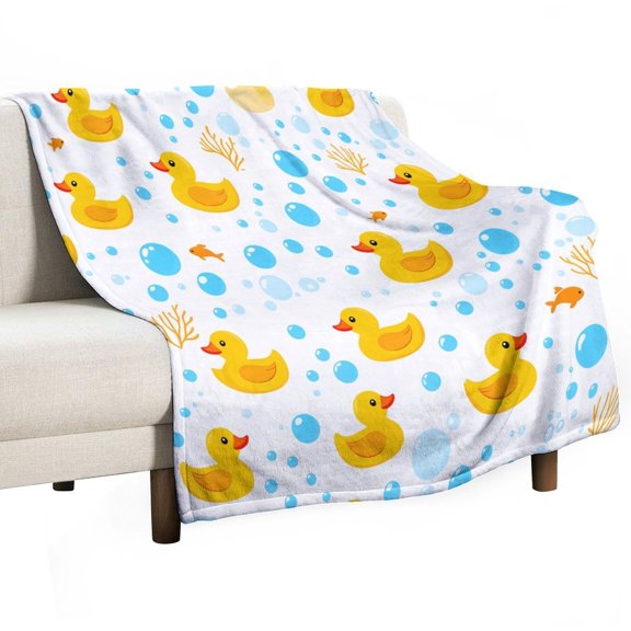 Bunch of Rubber Ducks Flannel Blanket Blanket for Couch Sofa Lightweight Bed, Super Soft Cozy Print Warm Blanket