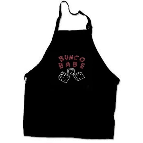 Bunco Babe Apron with Crystal Applique, Sparkly Hostess Apron for Bunco Night & Party Hosting