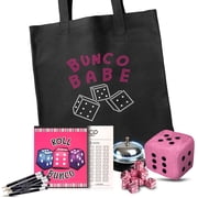 Bunco Babe Game Kit for 12 Players - Crystal Tote Bag, 9 Dice, Plush Die, Bell, Score Sheets & Pencils