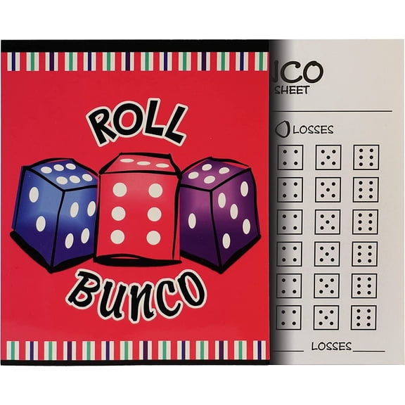 Bunco Bash Score Sheets, 1 Hard Cover Tablet with 50 Sheets, Bunco Scorecards for Game Night