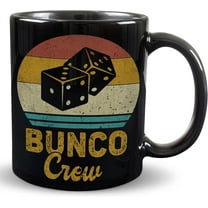 Bunco Crew Black Mug 11oz, Retro Style Dice Mug, Gamers Coffee Mugs, Dice Lovers Mug, Vintage Bunco Dice Game Mug, Gifts for Bunco Players Black Mug 11oz