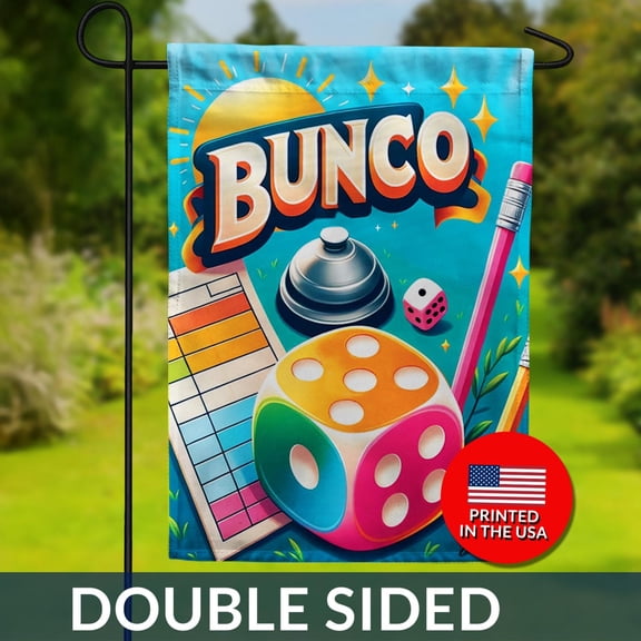 Bunco Game Night Garden Flag Double Sided Dice Party Decor