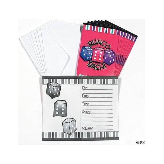 Bunco Invitations Set of 8, Party Invites for Bunco Night, Game Night & Hostess Gatherings