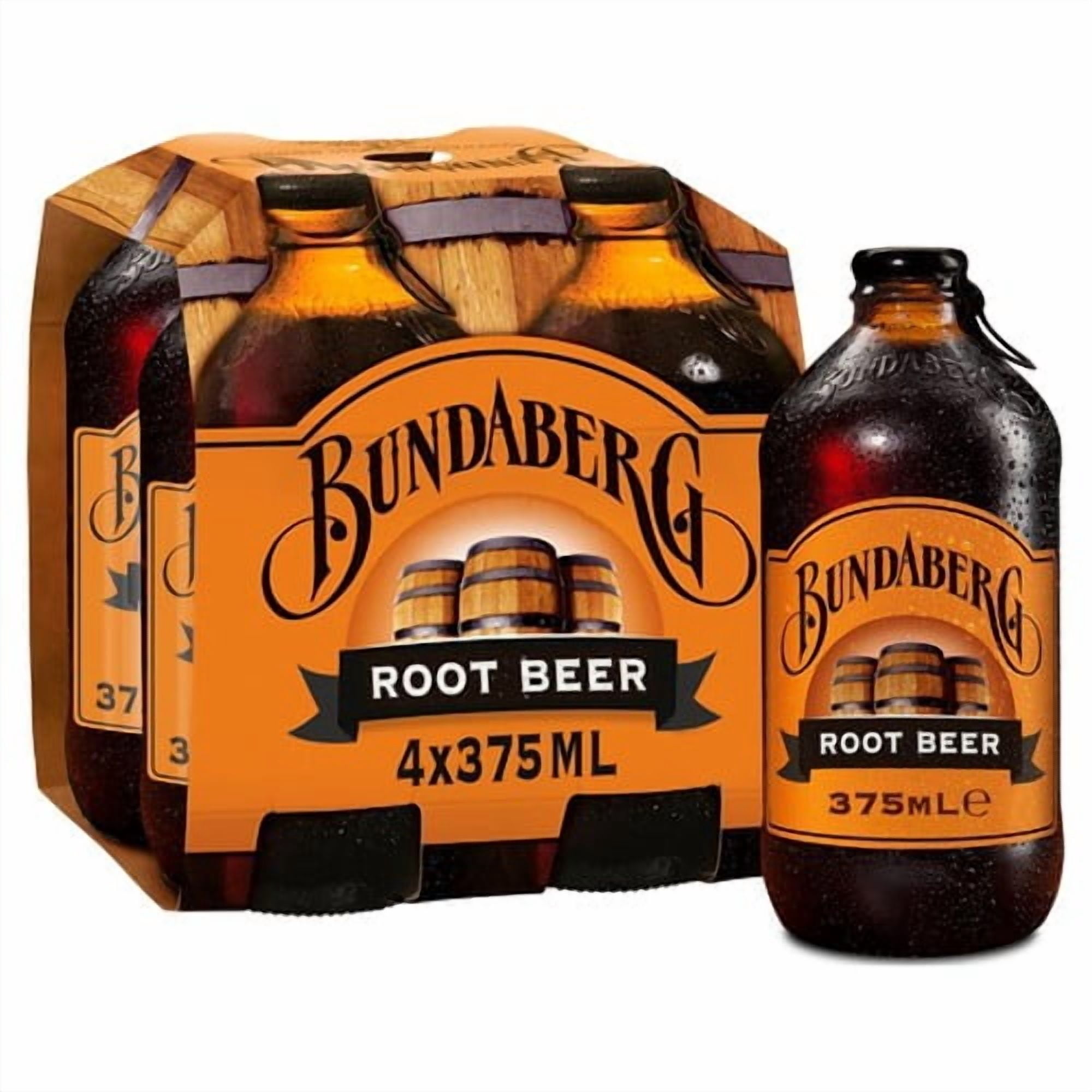 Bundaberg Australian Root Beer 4 x 375ml, British Import (Pack of 2)