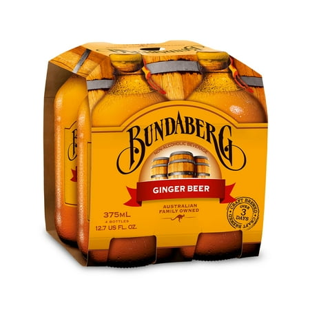 Bundaberg Soda Ginger Beer, 12.7 fl oz, 4 Pack