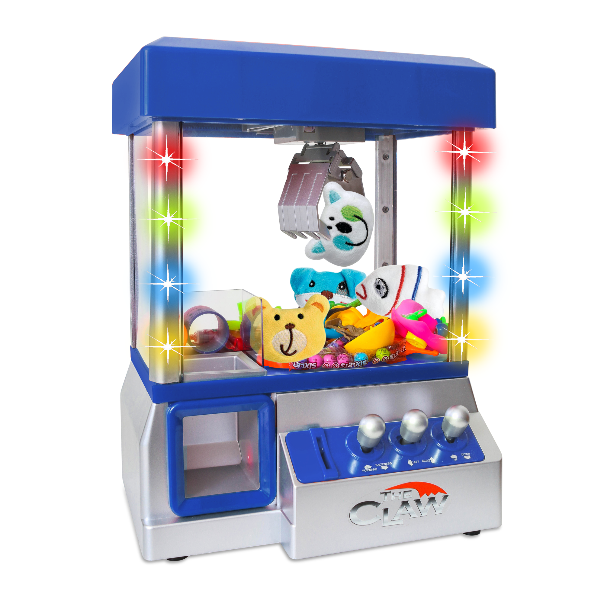 Bundaloo Claw Machine Arcade Game Electronic Mini Candy and Toy Grabber Dispenser for Kids with Lights Sound 4 Mini Plush Animals