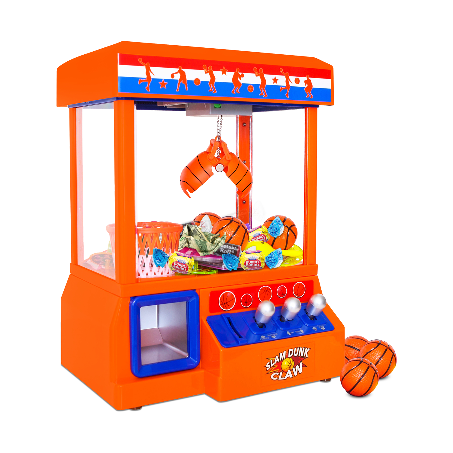 Bundaloo Slam Dunk Claw Machine Miniature Candy Grabber for Kids