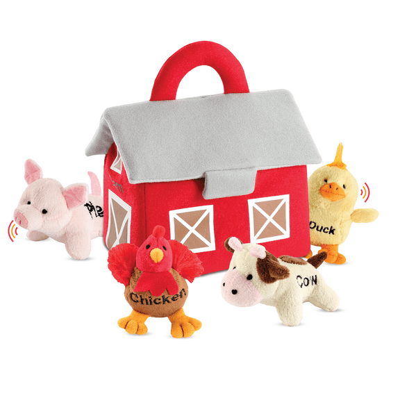 Bundaloo Talks Farm Animal Toys with Sounds, Soft Multicolor