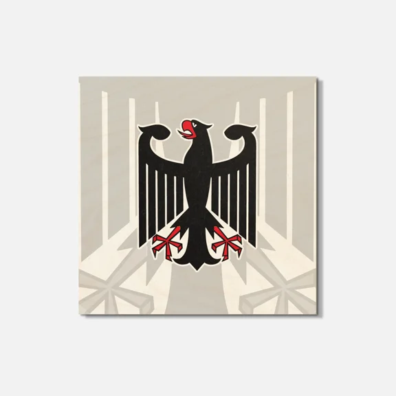 Bundesadler Germany Coat Of Arms 4'' X 4'' Square Wooden Coaster