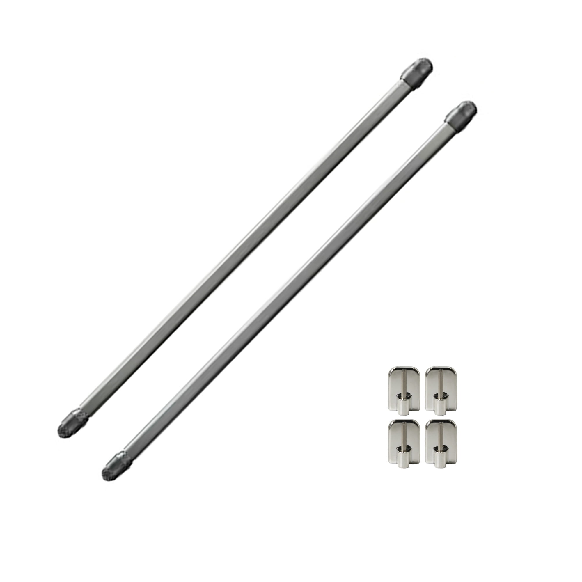 Walmart Bundle: 2 Adjustable Cafe Curtain Rods (12"-16") & 4 Self