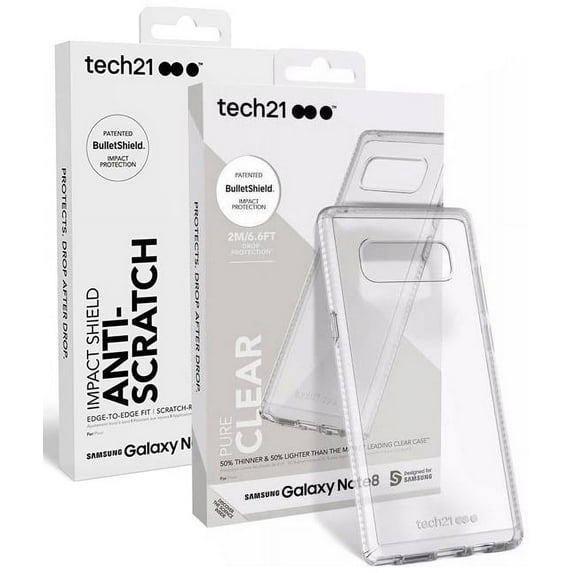 Bundle - 2 Items: Pure Clear Case Cover and ImpactShield Full-Size Display Guard Screen Protector for Samsung Galaxy Note 8 (SM-N950)