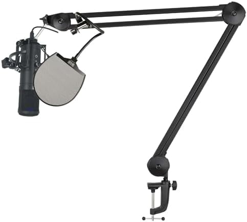 Bundle: 512 Audio Warm Audio 512-POP Professional Metal Pop Bundle w/Warm Audio 512-BBA 31" Adjustable Microphone Boom Arm Stand +Warm Audio Microphone+Stand (3 Items)