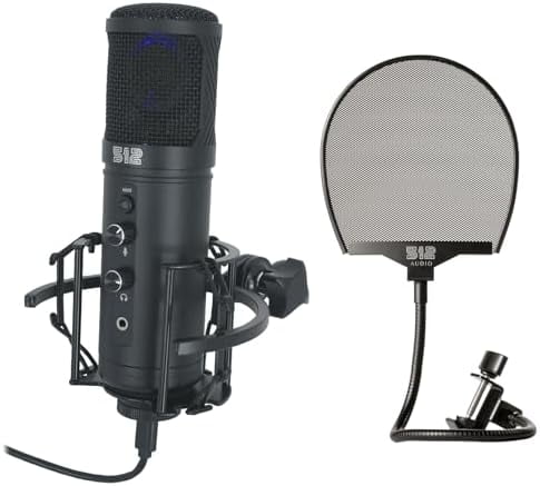 Bundle: 512 Audio Warm Audio 512-POP Professional Metal Pop w Gooseneck Clamp Bundle w/ 512 Audio by Warm Audio Tempest Large Diaphragm Condenser USB Microphone+Stand (2 Items)