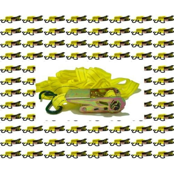 Bundle of 96 Pieces Quick Release Ratchet Tie Down Bulk Set - Heat Treated Vinyl Coated S Hooks & Cargo Straps for Moving, Motorcycles, and Securing$$Tools & Hardware Other