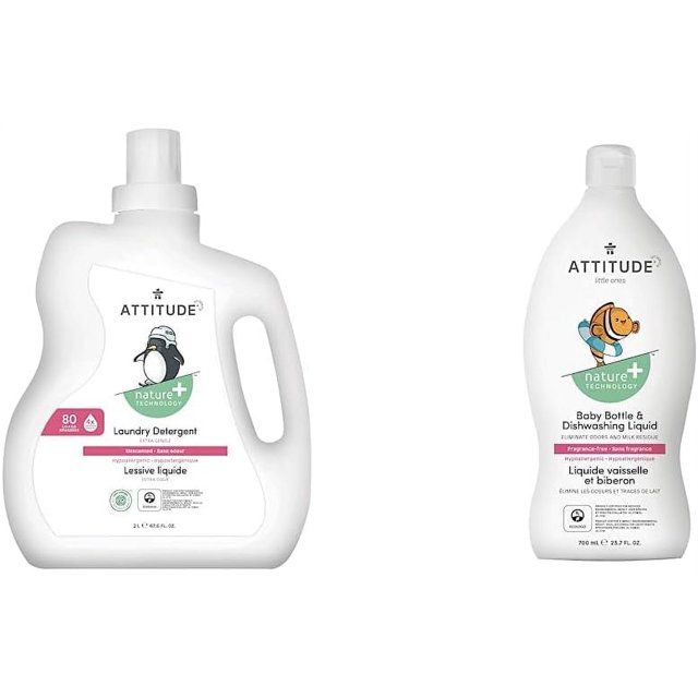 Bundle of Baby Bottle and Dishwashing Liquid, EWG Verified, Vegan