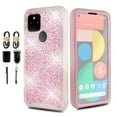 thumbnail image 1 of Bundle and for Google Pixel 5 5G Glitter Case Phone Case Dual Layer Full-Body Rugged Clear Back Case Drop Resistant Shockproof Case with Built In Screen Protector, 1 of 4