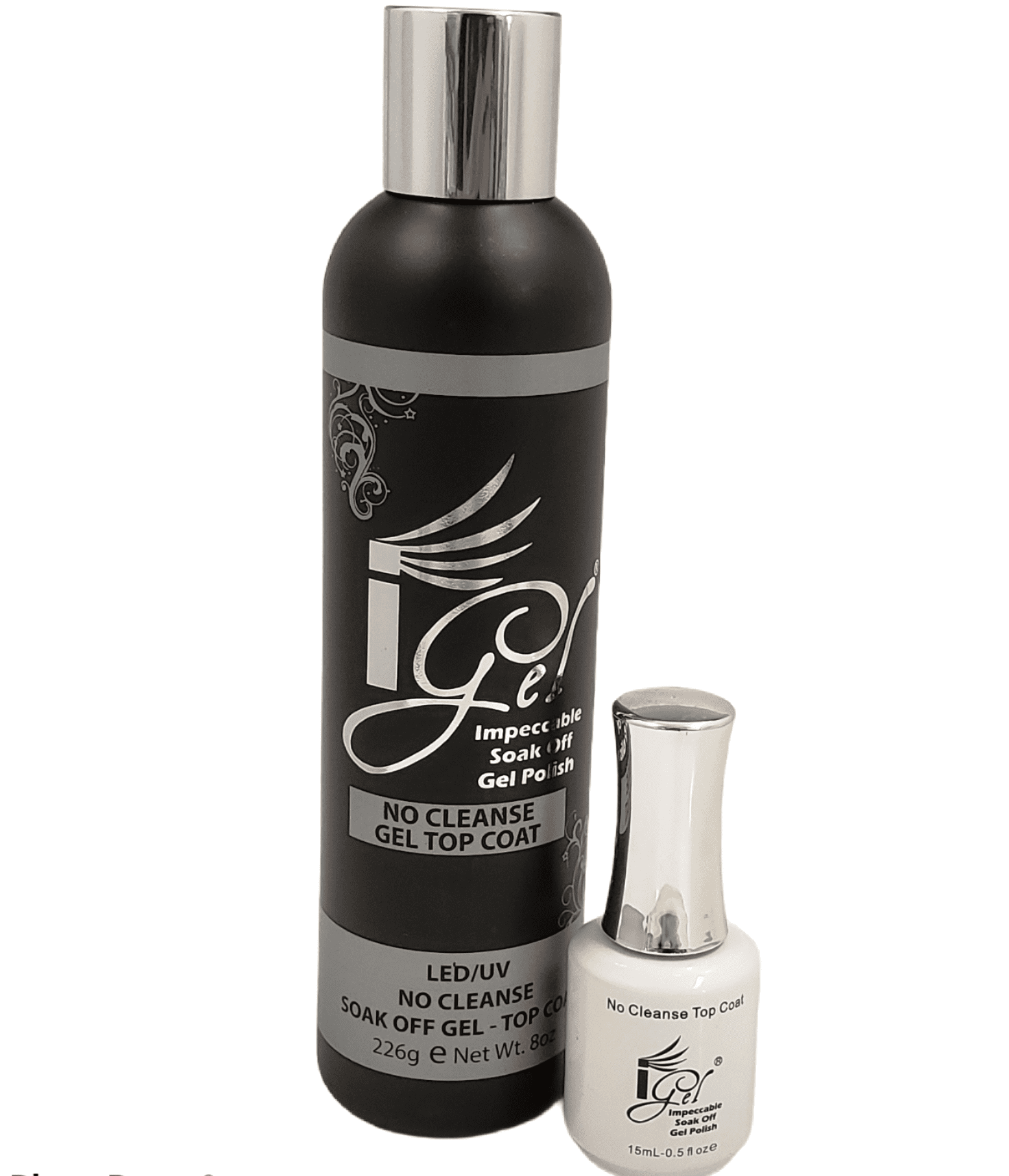 Bundle Igel Impeccable Soak off Gel - NO CLEANSE GEL TOP COAT (8oz + 0.5oz)