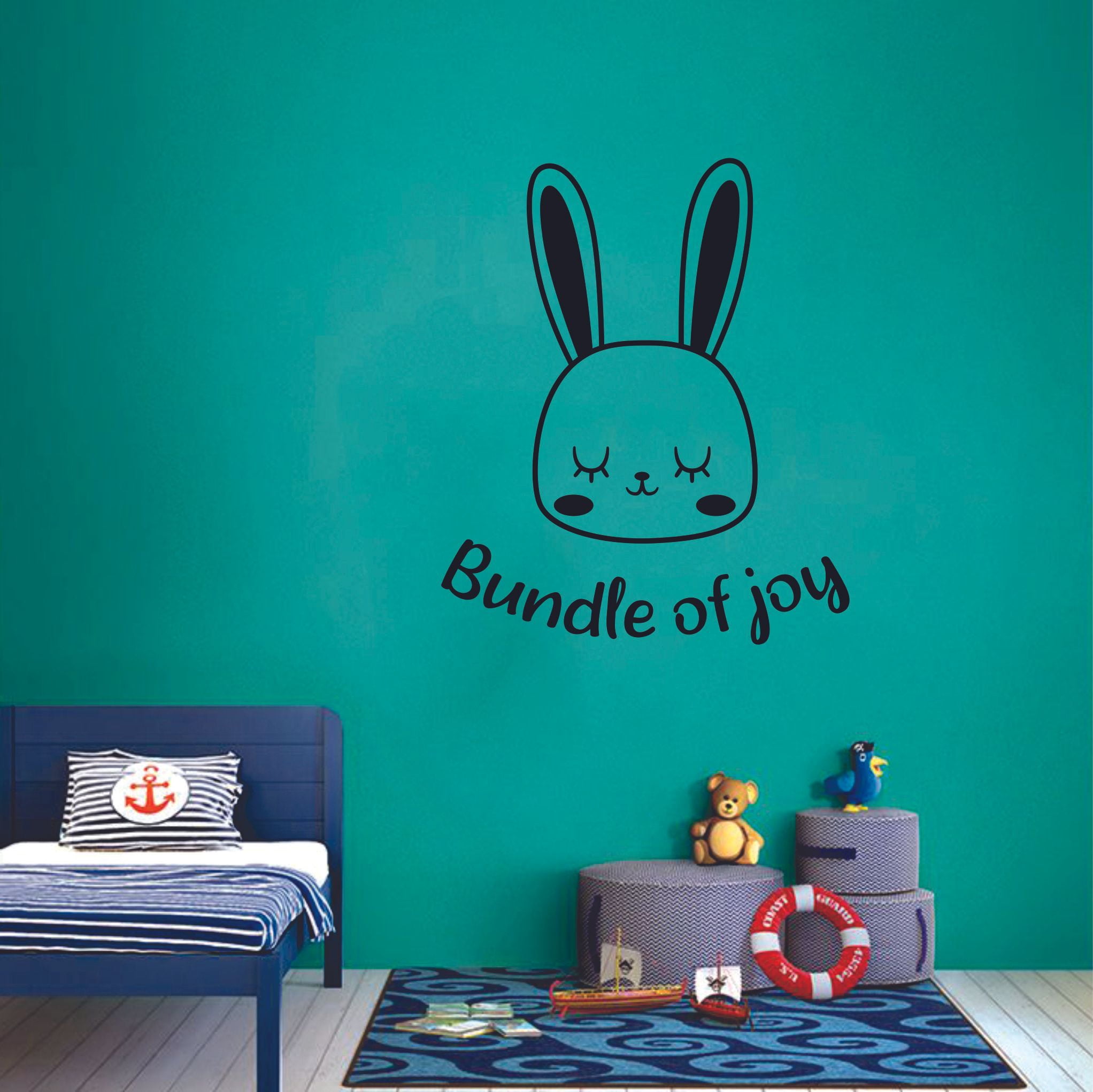 Joy Rabbu Bundle of Joy Rabbit Newborn Baby Babies Quote Wall Sticker Art Decal ...