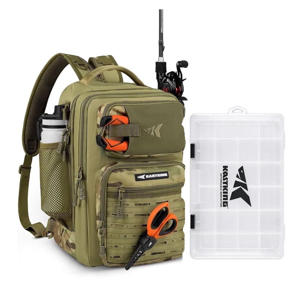Bundle-KastKing Tactical Sling Tackle Bag With tray-Fishing Backpack Storge Fishing Gear and Equipment,Gift for Men