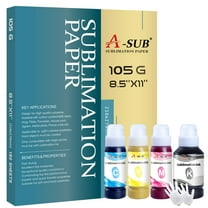 Bundle Kit A-SUB Sublimation Paper 8.5x11 105g and A-SUB Sublimation Ink for All Epson Ecotank ET-2400 ET-2803 ET-2800 2850 4800 2720 2760 etc Printers