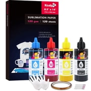 Bundle Koala Sublimation Paper 8.5X14 120 Sheets 120gsm + Koala Sublimation Ink for Inkjet Printers ET-2400 ET-2720 ET-2760 ET-2800 ET-2803 4800 2850 WF7710 7720 ...