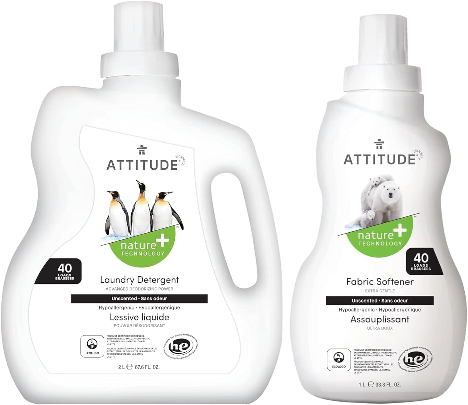 Bundle of Liquid Laundry Detergent, EWG Verified Laundry Soap, HE