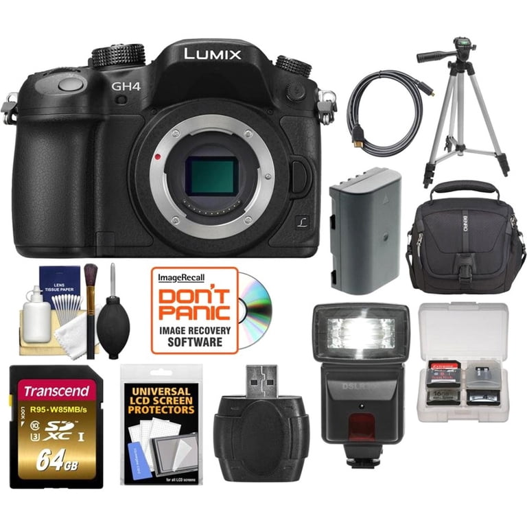 Bundle Lumix DMC-GH4 4K Micro Four Thirds Digital Camera Body with 