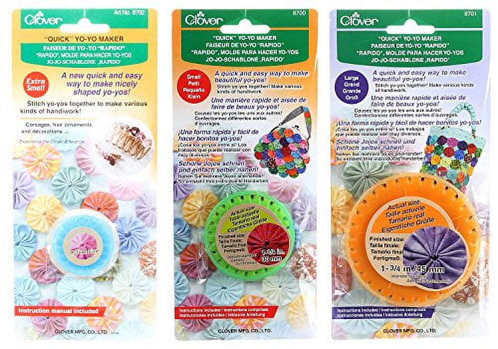 Bundle Of Three (3) Quick Yoyo Makers Extra Small (Makes 34 Yoyos), Small (Makes 125 Yoyos), And