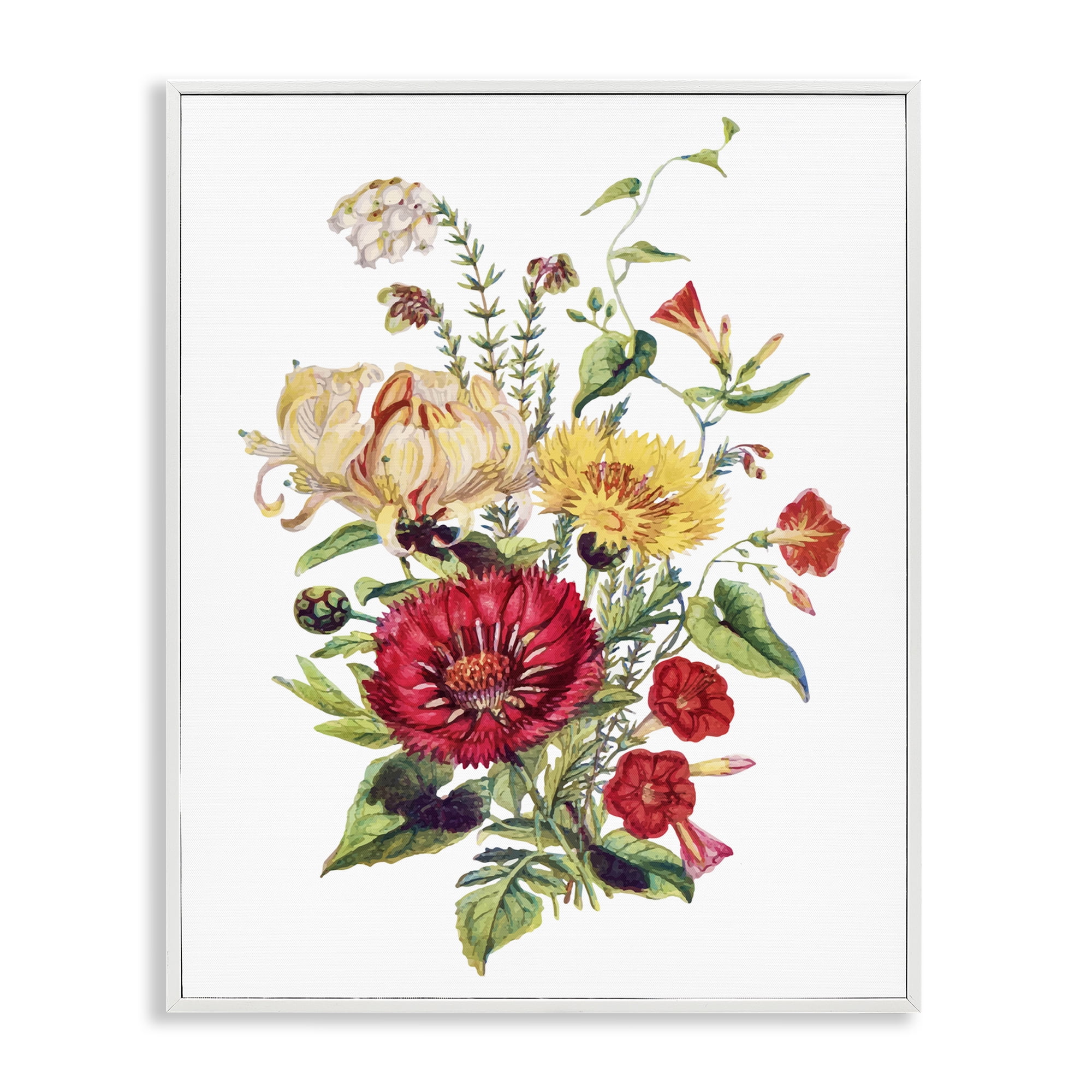 Bundle Of Wild Florals White Framed Giclee Art, design by Lettered and Lined