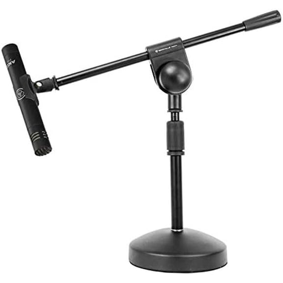 Bundle: P170 Studio Condenser Pencil Microphone Recording Overhead Instrument Mic Bundle with Rockville RDMS70 Desktop Mic Stand with Boom+Steel Round Base+Adjustable Height (2 Items)$$Music