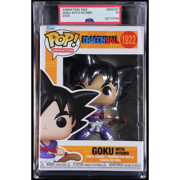 Bundle with PSA 10 GEM MINT Graded Goku with Nyoibo #1922 Dragon Ball Collectible Vinyl Figure - Fully Encapsulated with Compatible Funko Pop! PSA Hard Protector Case