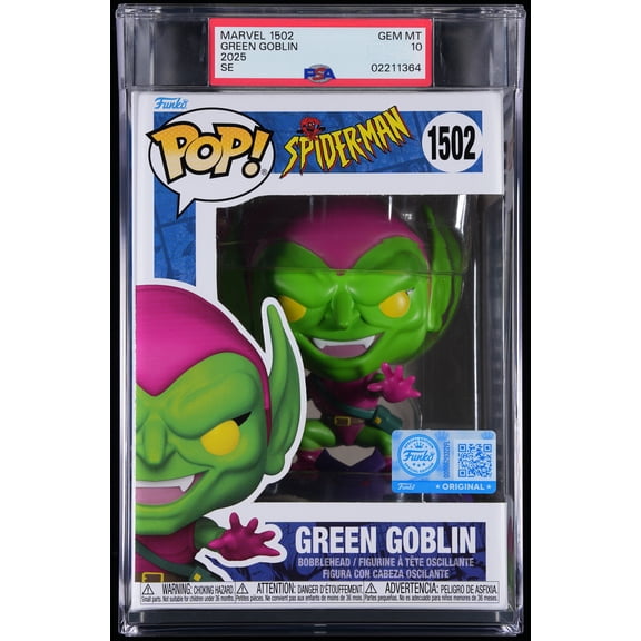 Bundle with PSA 10 GEM MINT Graded Green Goblin #1502 Marvel Spider-Man Collectible Vinyl Figure - Fully Encapsulated with Compatible Funko Pop! PSA Hard Protector Case