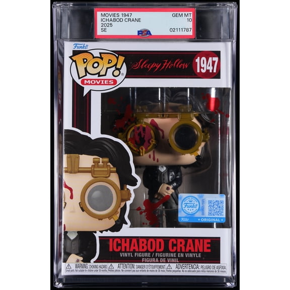 Bundle with PSA 10 GEM MINT Graded Ichabod Crane #1947 Sleepy Hollow Collectible Vinyl Figure - Fully Encapsulated with Compatible Funko Pop! PSA Hard Protector Case