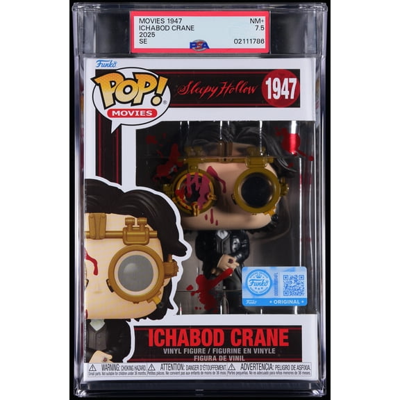 Bundle with PSA 7.5 NM+ Graded Ichabod Crane #1947 Sleepy Hollow Collectible Vinyl Figure - Fully Encapsulated with Compatible Funko Pop! PSA Hard Protector Case