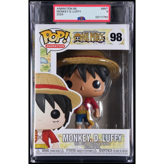 Bundle with PSA 9 MINT Graded Monkey D. Luffy #98 One Piece Collectible Vinyl Figure - Fully Encapsulated with Compatible Funko Pop! PSA Hard Protector Case