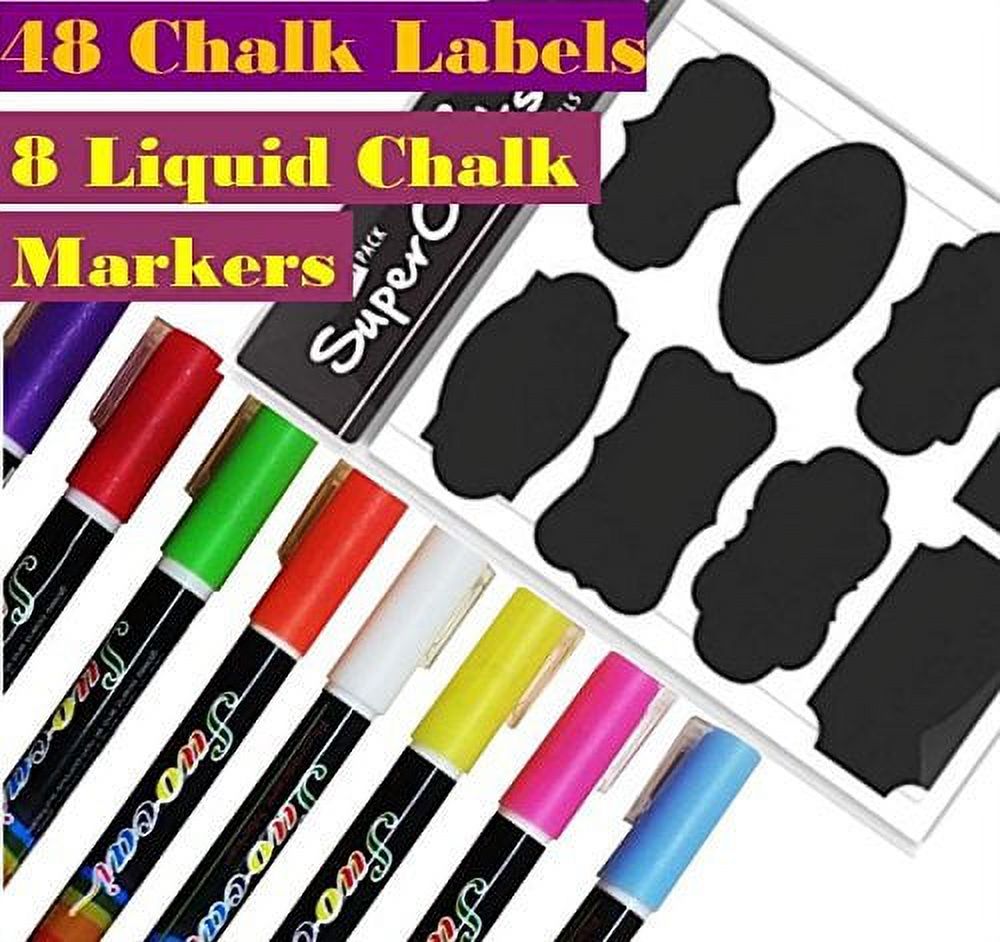 Bundle Pack!! Liquid Chalk Markers 8 Pack With Chalk Board Premium
