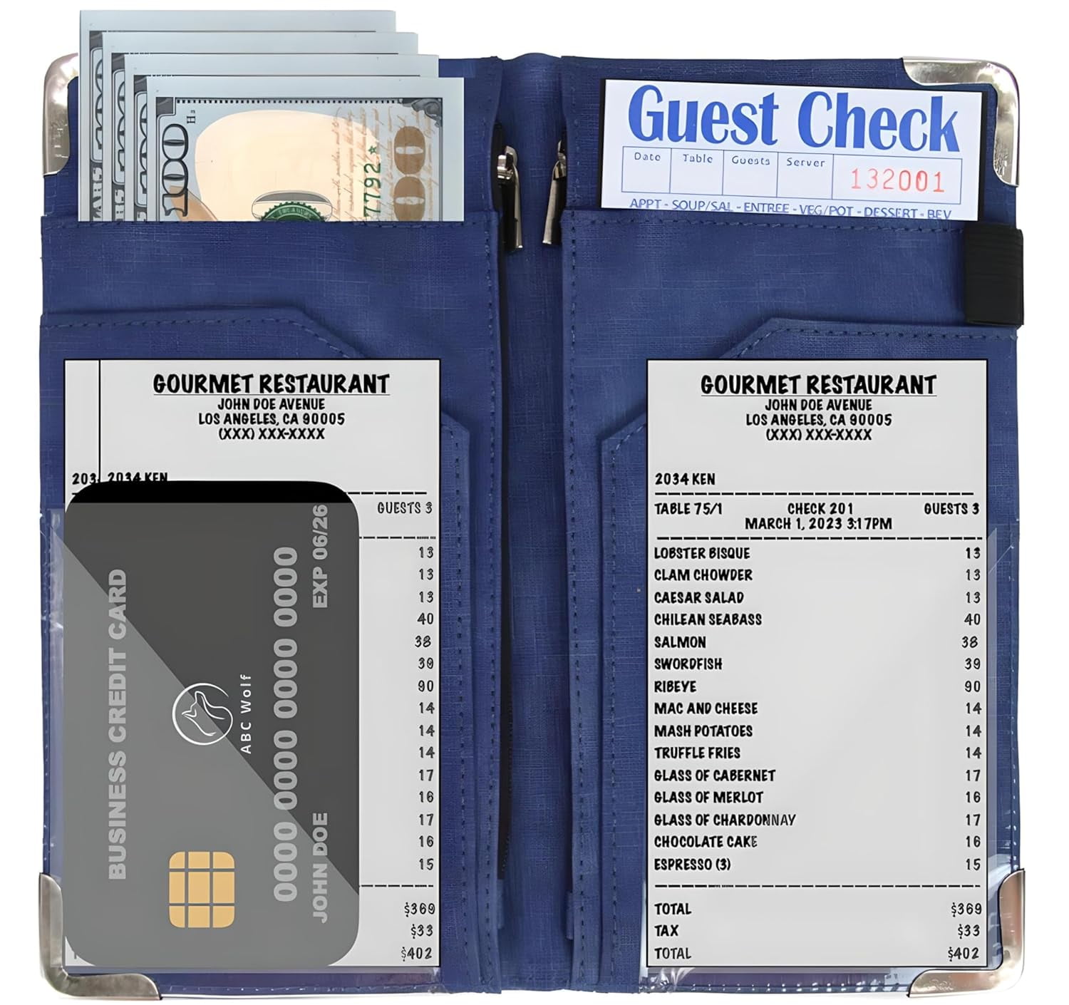 Bundle Server Book, Waitress Book And Professional Wine Key Wine Opener