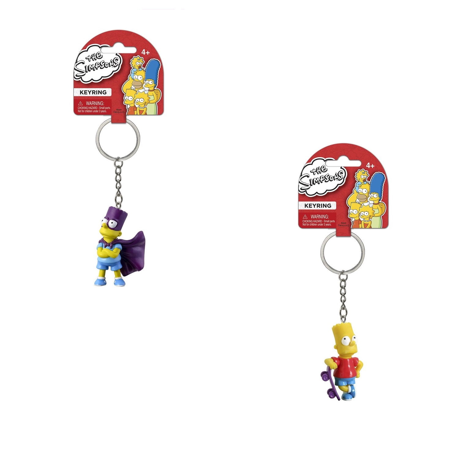 Bundle Two (2) The Simpsons Bart Keychains