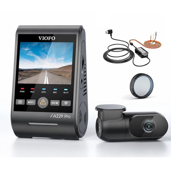 Bundle: VIOFO A229 Pro 4K HDR Dash Cam + HK4 Hardwire Kit with 8pcs Fuse TapDual STARVIS 2 IMX678 IMX675, 4K+2K