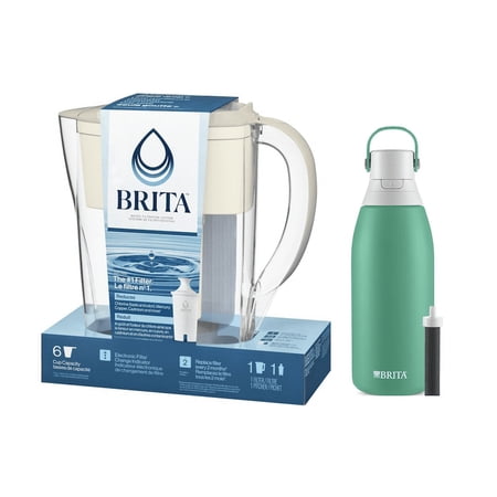 Bundle and Save: Brita Filtering Pitcher & 32oz Stainless Steel Bottle Holiday Bundle