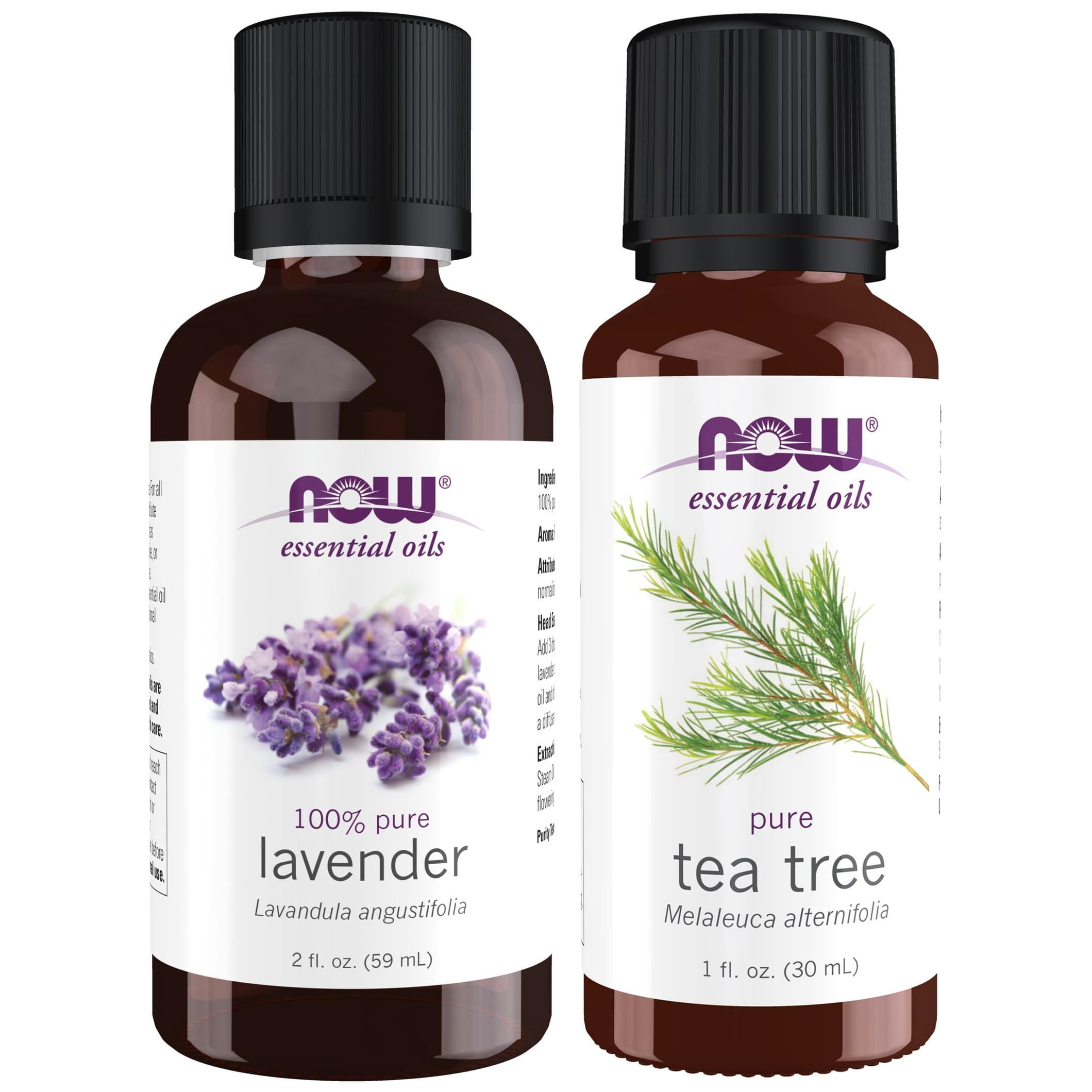 (Bundle and Save) NOW Essential Oils, Lavender Oil & Tea Tree Oil Kit, 100% Pure, Vegan