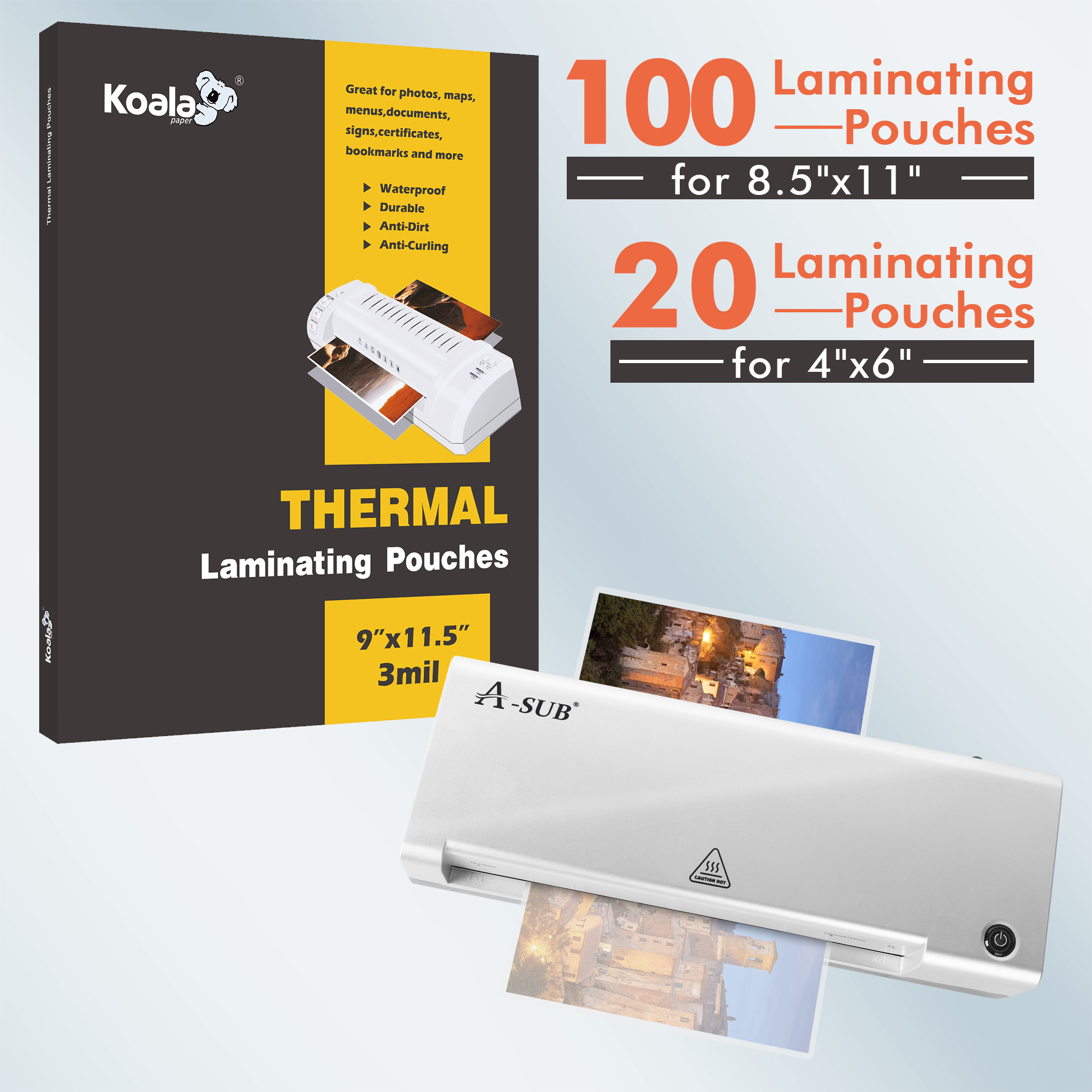 Bundle for 5 in 1 Koala A4 Laminator Machine 9 inch Thermal Hot