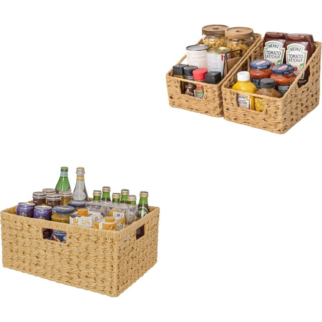 Bundle of 1Pack Extra Large Wicker Storage Basket for Organizing & 2