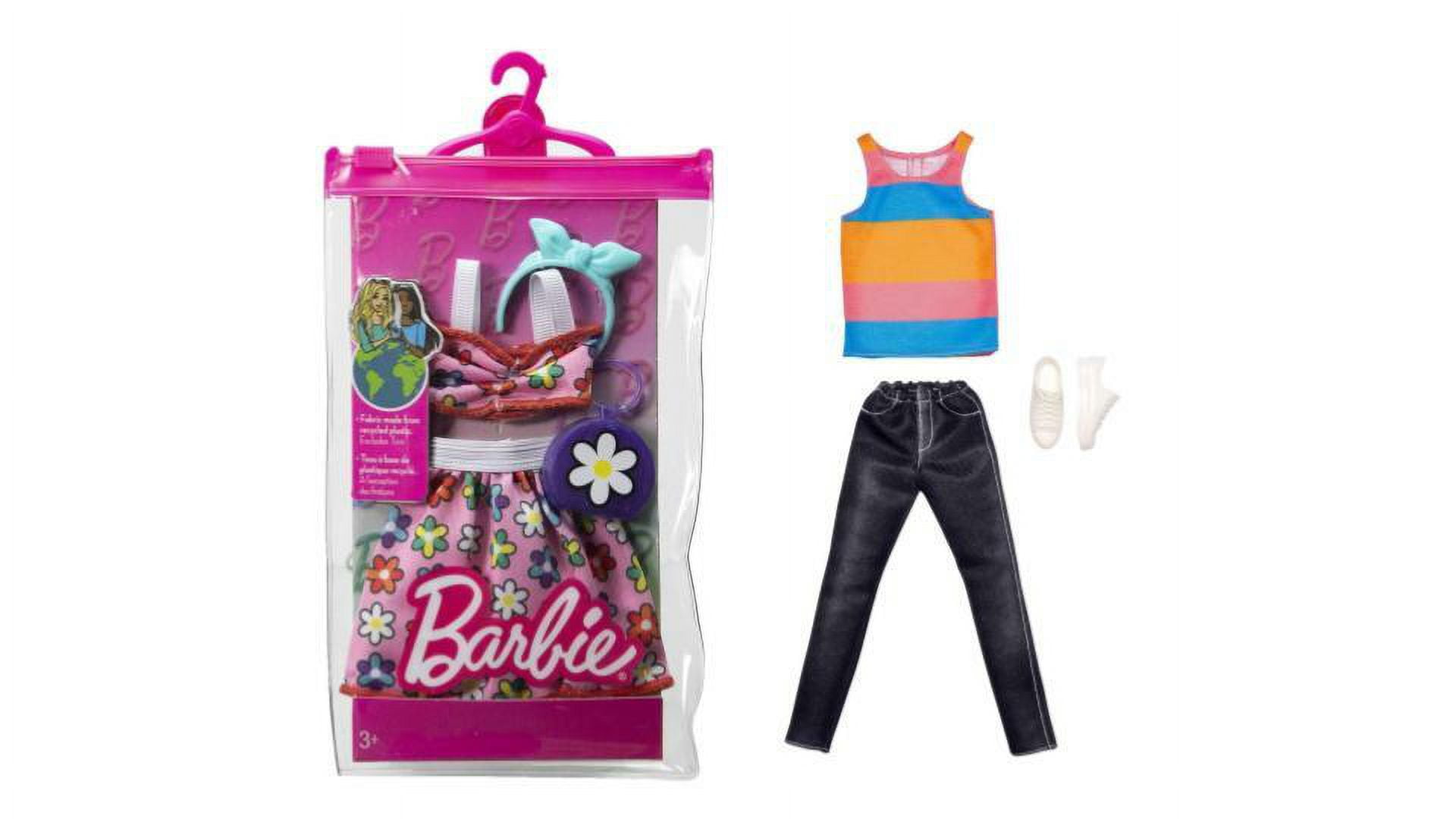 Bundle of 2 Barbie Fashion Pack [Flower Outfit & Two Accessories & Ken