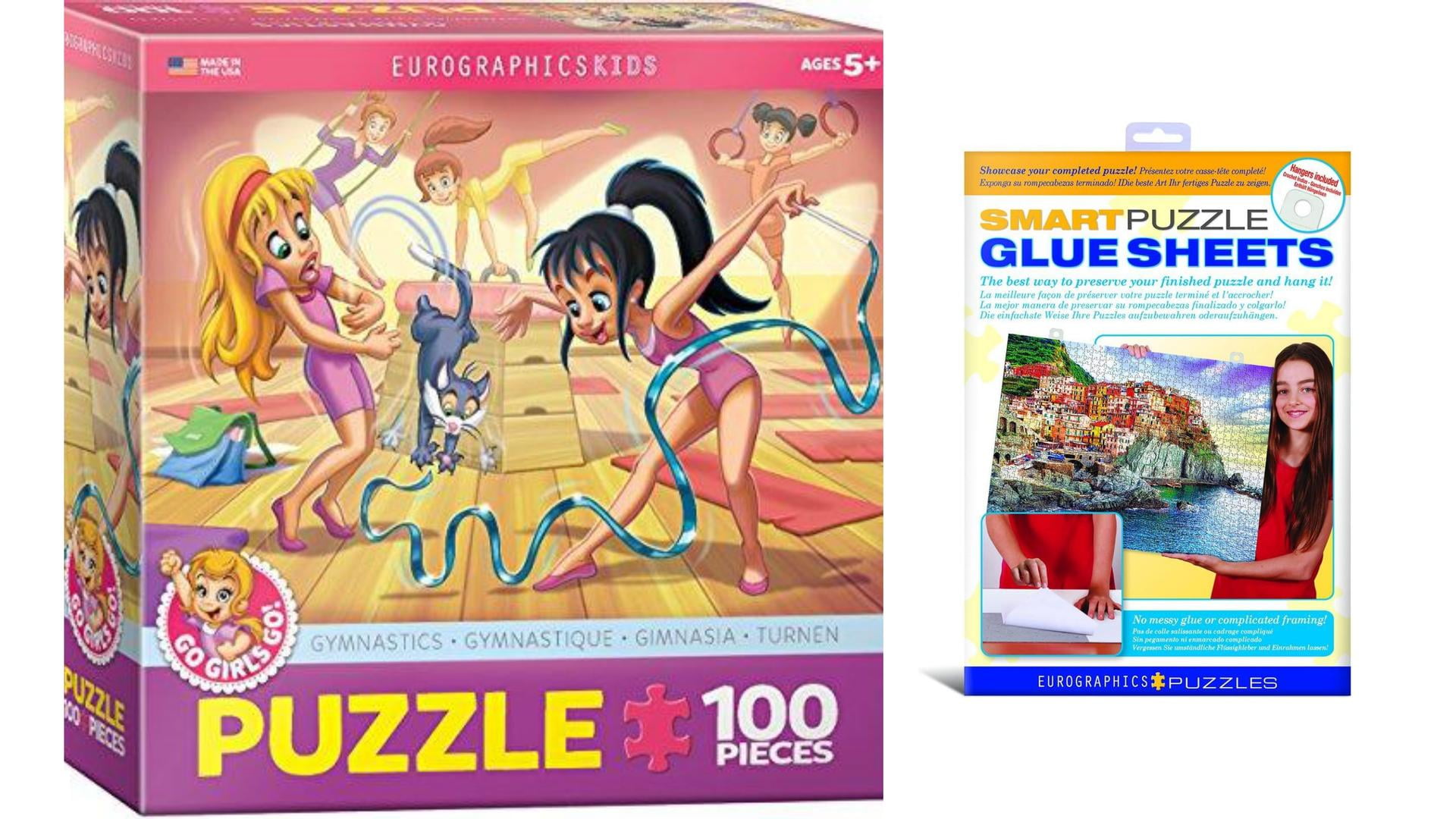 Bundle of 2 EuroGraphics Gymnastics Go Girls Go! Puzzle (100Piece