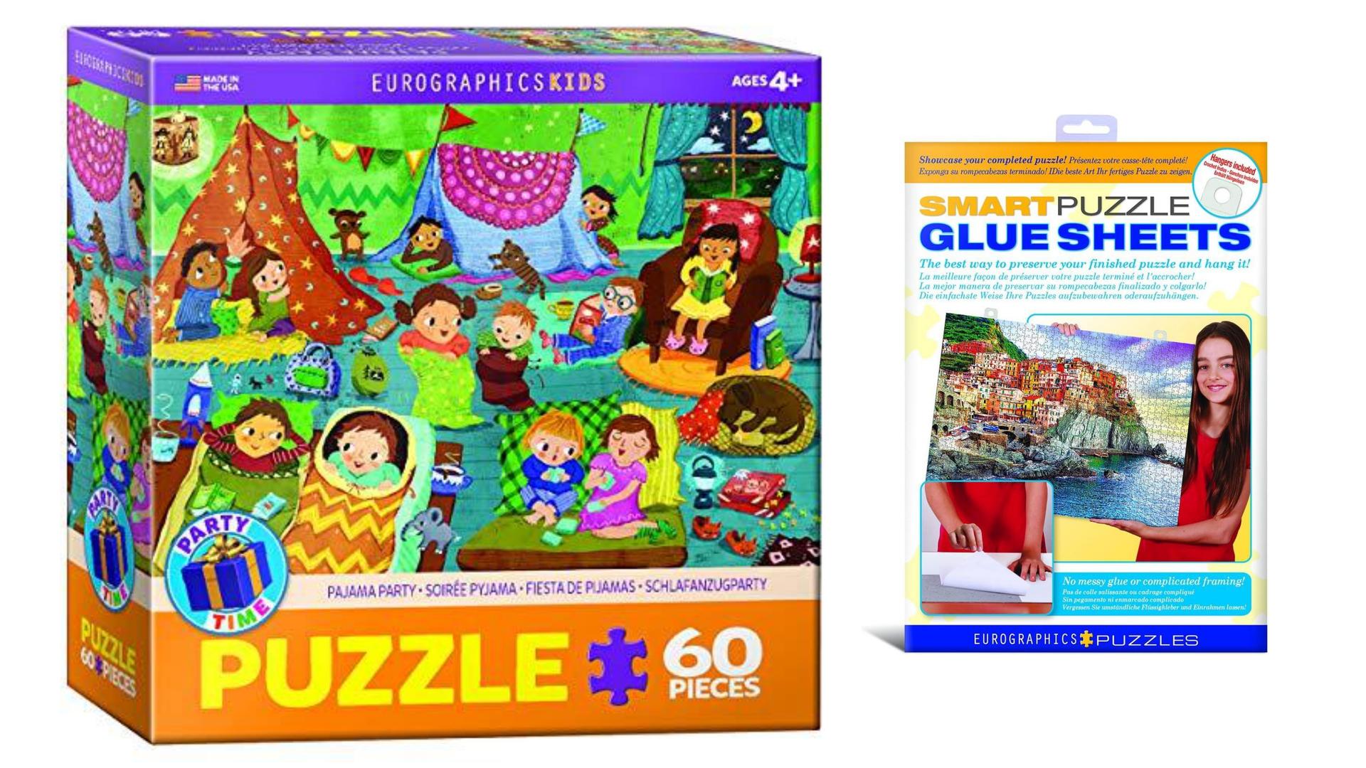 Bundle of 2 Eurographics Party Time Pajama 60 Piece Puzzle + Smart