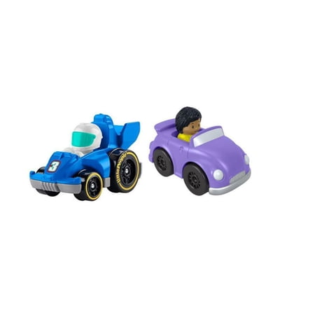 Bundle of 2 |Fisher-Price Little People Wheelies Race Car - (GMJ21 & HGP73)